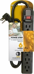 Prime Wire & Cable 6-Outlet Power Strip - 3 Foot - Black
