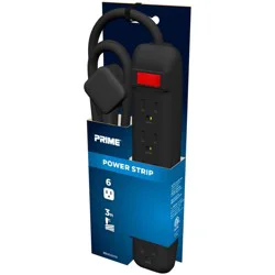 Prime Wire & Cable 6-Outlet Power Strip - 3 ft - Black