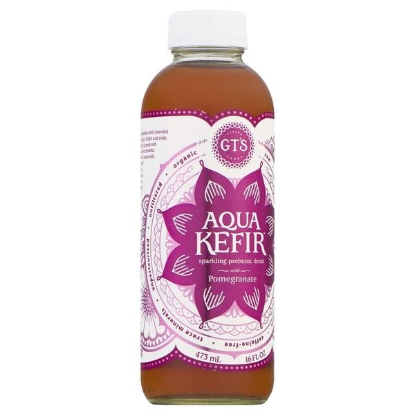 slide 1 of 1, GT's Aqua Kefir Sparkling Probiotic Drink With Pomegranate, 16 fl oz