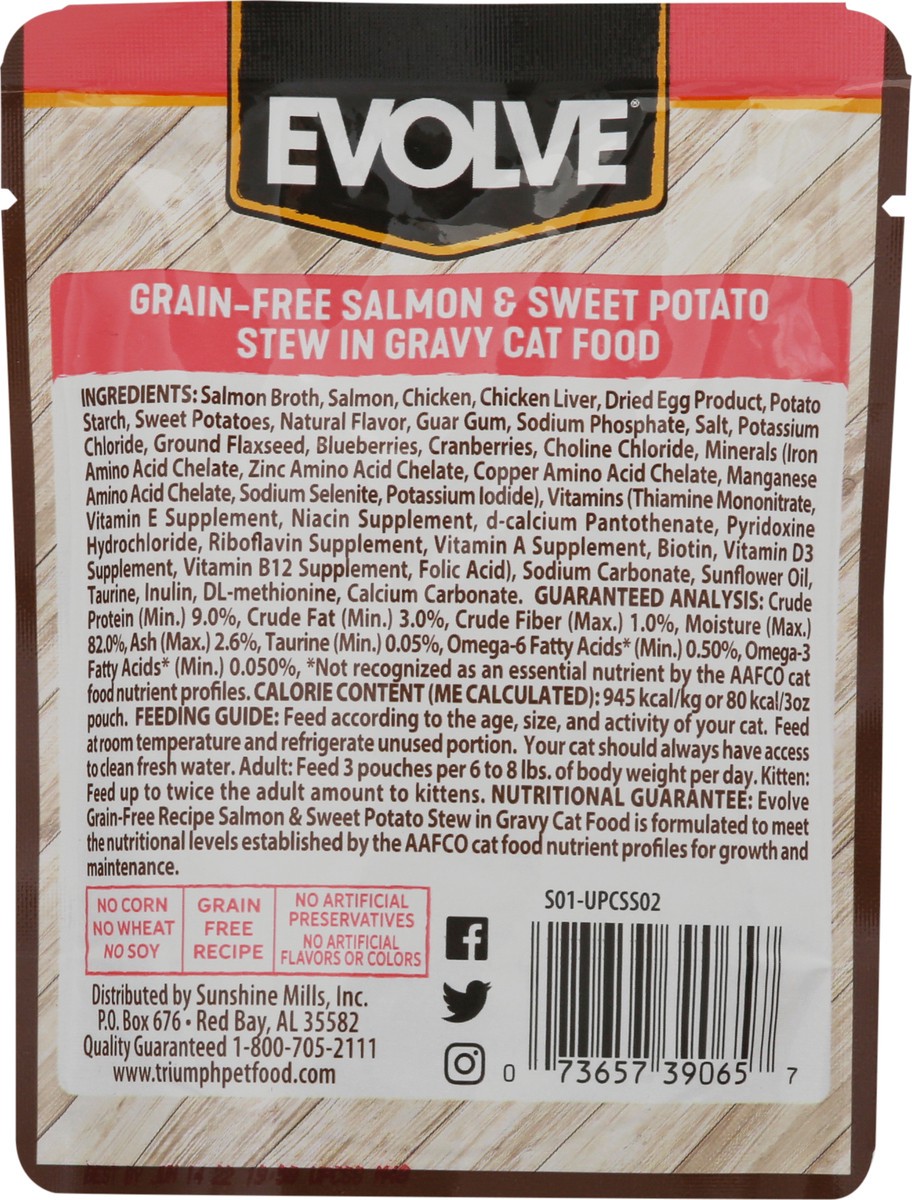 slide 9 of 12, Evolve Gluten Free Cat Salmon Pouch, 3 oz