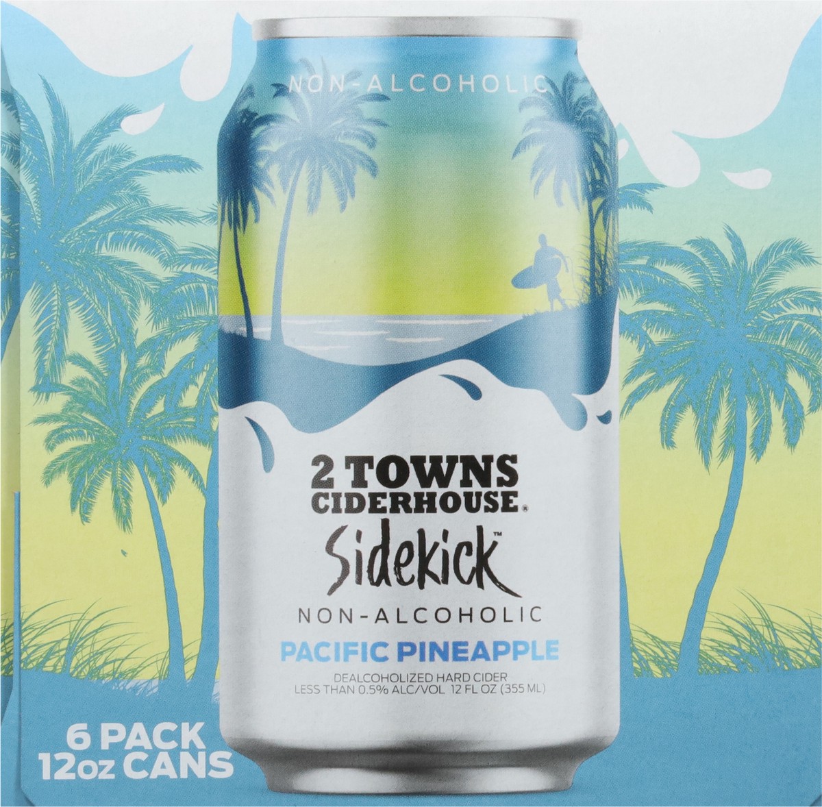 slide 11 of 13, 2 Towns Ciderhouse Sidekick Non-Alcoholic Pacific Pineapple Hard Cider 6 - 12 oz Cans, 6 ct; 12 oz