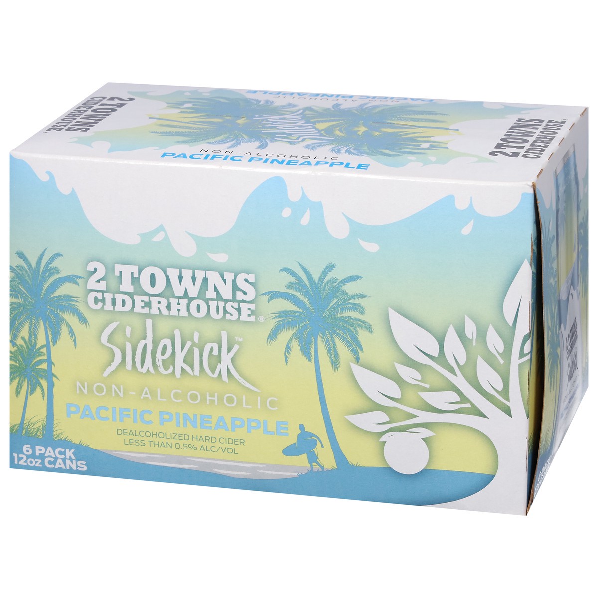 slide 7 of 13, 2 Towns Ciderhouse Sidekick Non-Alcoholic Pacific Pineapple Hard Cider 6 - 12 oz Cans, 6 ct; 12 oz