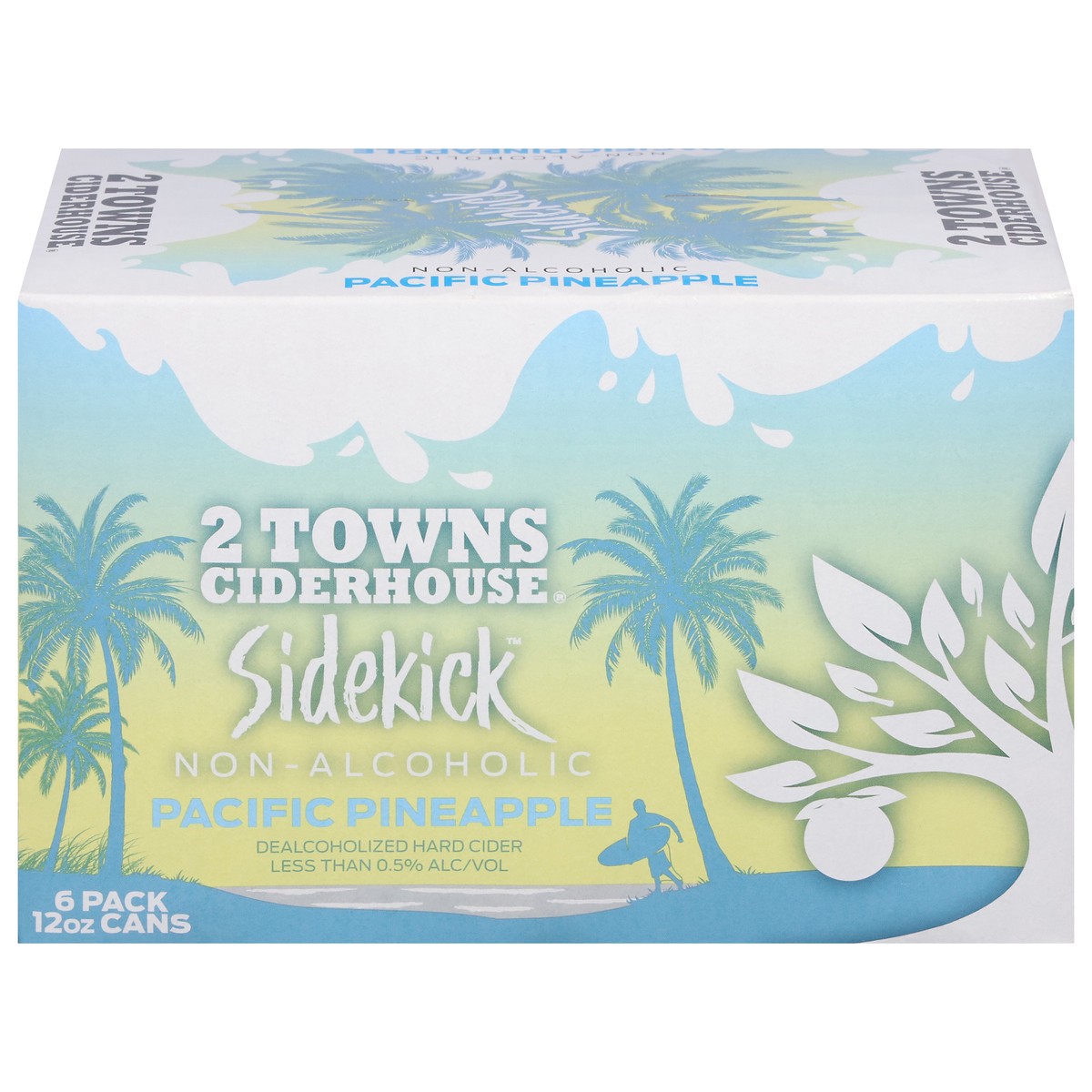 slide 12 of 13, 2 Towns Ciderhouse Sidekick Non-Alcoholic Pacific Pineapple Hard Cider 6 - 12 oz Cans, 6 ct; 12 oz