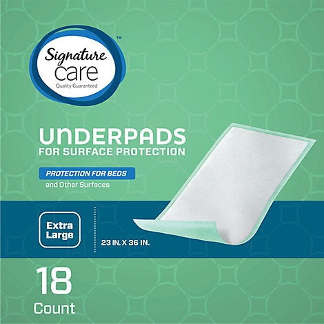 slide 1 of 1, Signature Care Underpads Surface Protection Extra Large, 18 ct