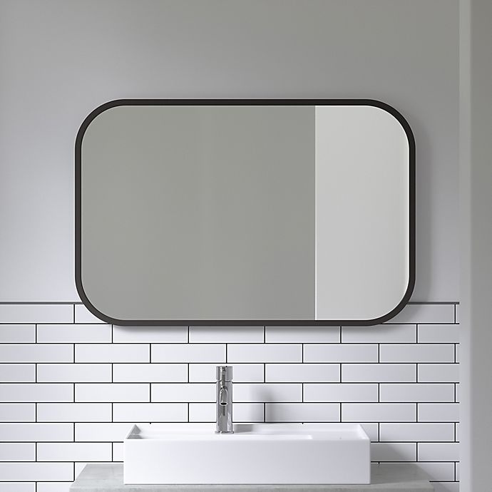 slide 3 of 9, Umbra Hub Rectangular Wall Mirror - Black, 24 in x 36 in