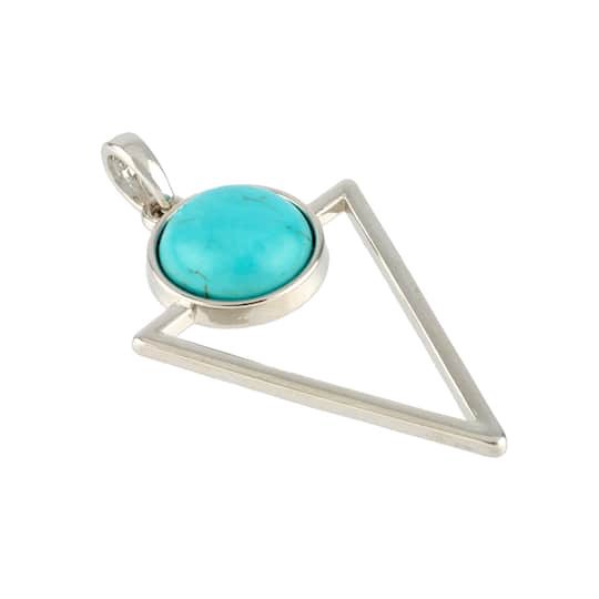 slide 1 of 3, Dyed Turquoise Howlite Triangle Pendant By Bead Landing, 27 mm