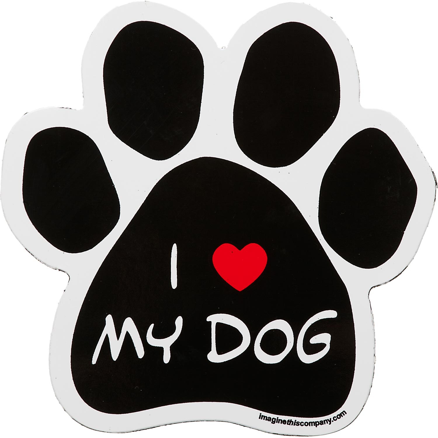 slide 1 of 1, Imagine This I Love My Dog Paw Shaped Car Magnet, 1 ct