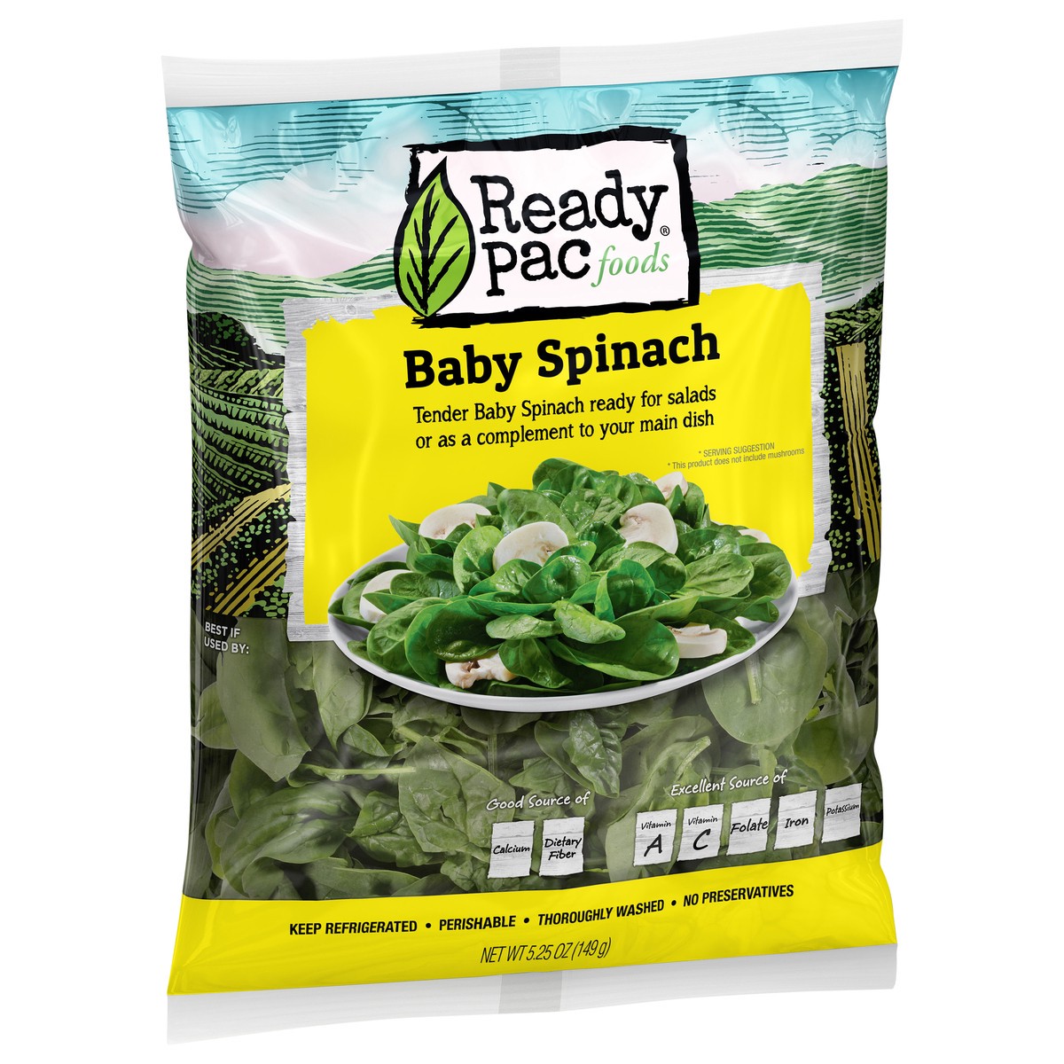 slide 2 of 9, Ready Pac Baby Spinach, 1 ct