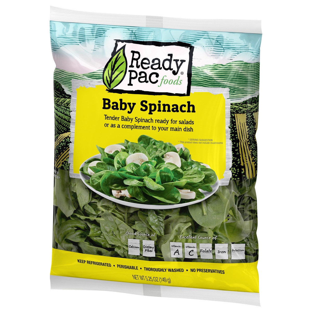 slide 3 of 9, Ready Pac Baby Spinach, 1 ct