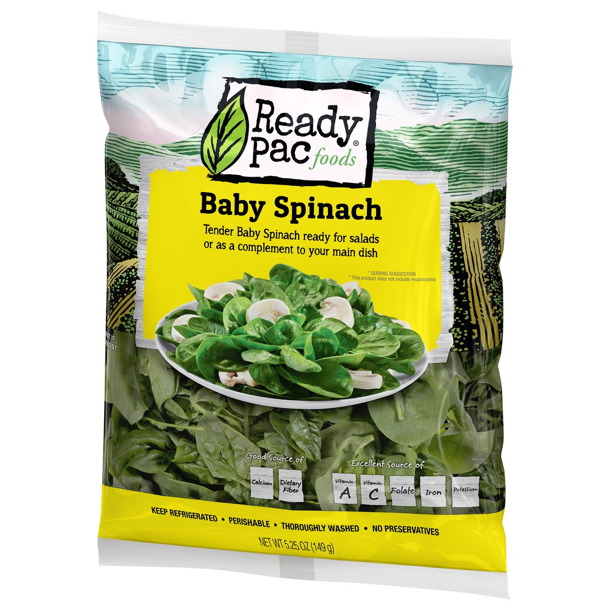 slide 6 of 9, Ready Pac Baby Spinach, 1 ct