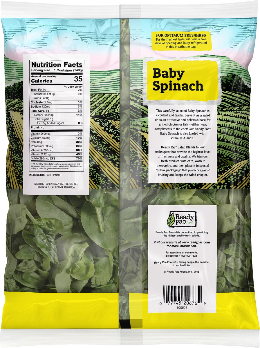 slide 9 of 9, Ready Pac Baby Spinach, 1 ct