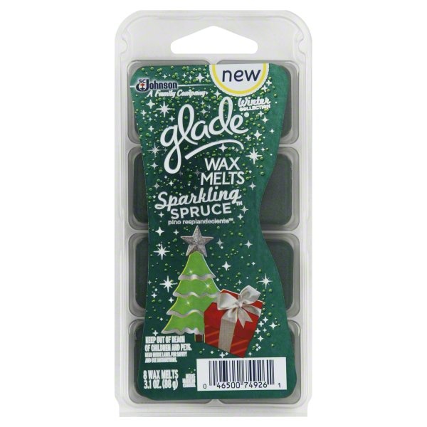 slide 1 of 1, Glade Sparkling Spruce Winter Collection Wax Melts, 8 ct