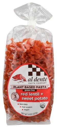slide 1 of 1, Al Dente Organic Red Lentil & Sweet Potato Pasta, 8 oz