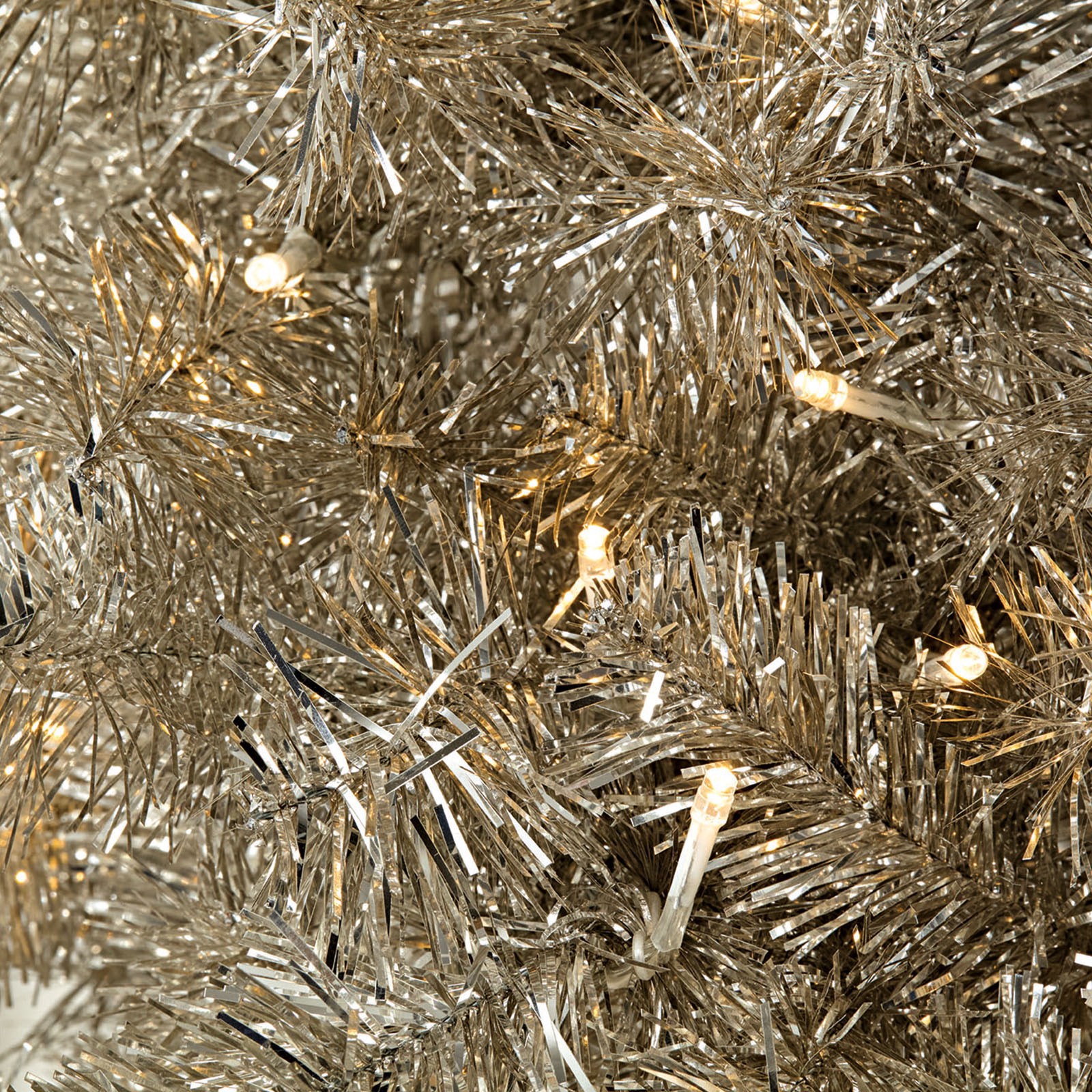 slide 6 of 6, 7ft. Pre-Lit Champagne Tinsel Artificial Christmas Tree, Warm White Led Lights By Ashland, 7 ft