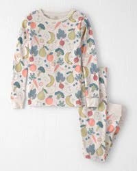 Littleplanet Kid 2-Piece Organic Cotton Ribbed Pajama Set in Veggie Fruit Print