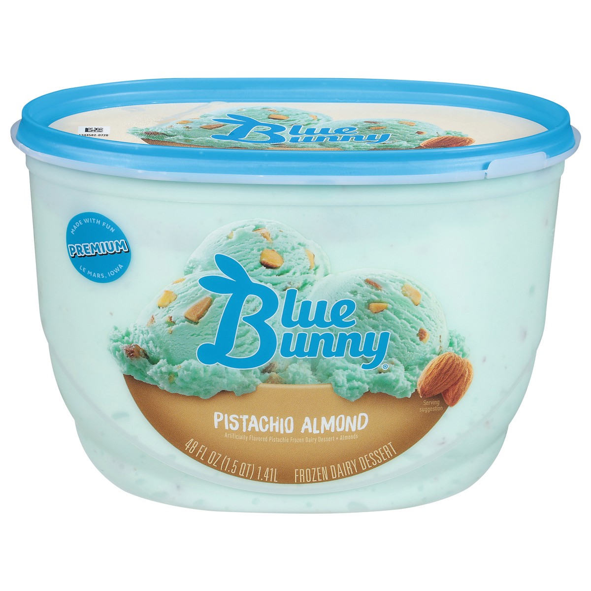 slide 1 of 2, Blue Bunny Pistachio Almnd Ice Cream, 48 fl oz