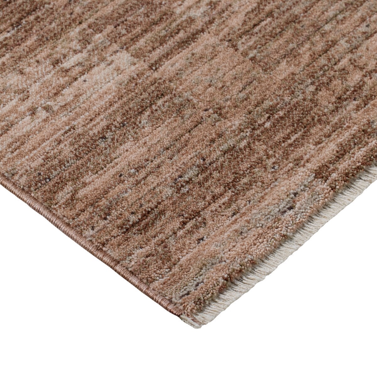 slide 10 of 13, Banner Geometric Area Rug with Fringe, 63 in x 90 in, Rust Sand, 1 ct