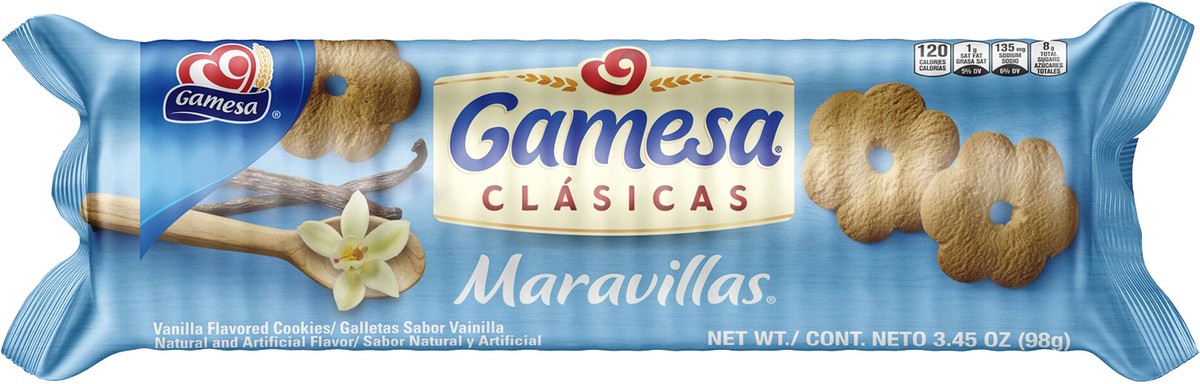 slide 2 of 6, Gamesa Maravillas Cookies Vanilla Natural And Artificial Flavor 3.45 Oz, 3.45 oz