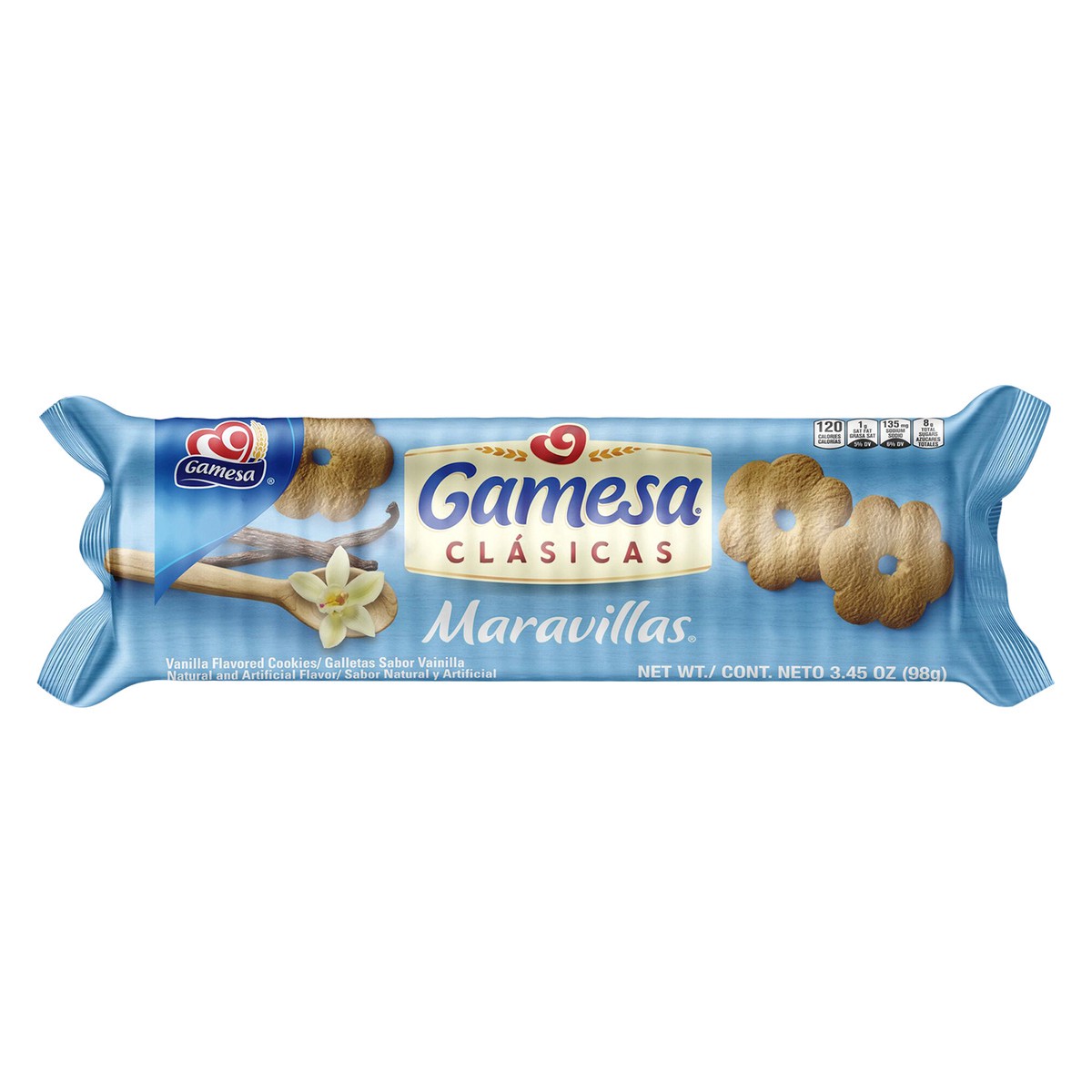 slide 4 of 6, Gamesa Maravillas Cookies Vanilla Natural And Artificial Flavor 3.45 Oz, 3.45 oz