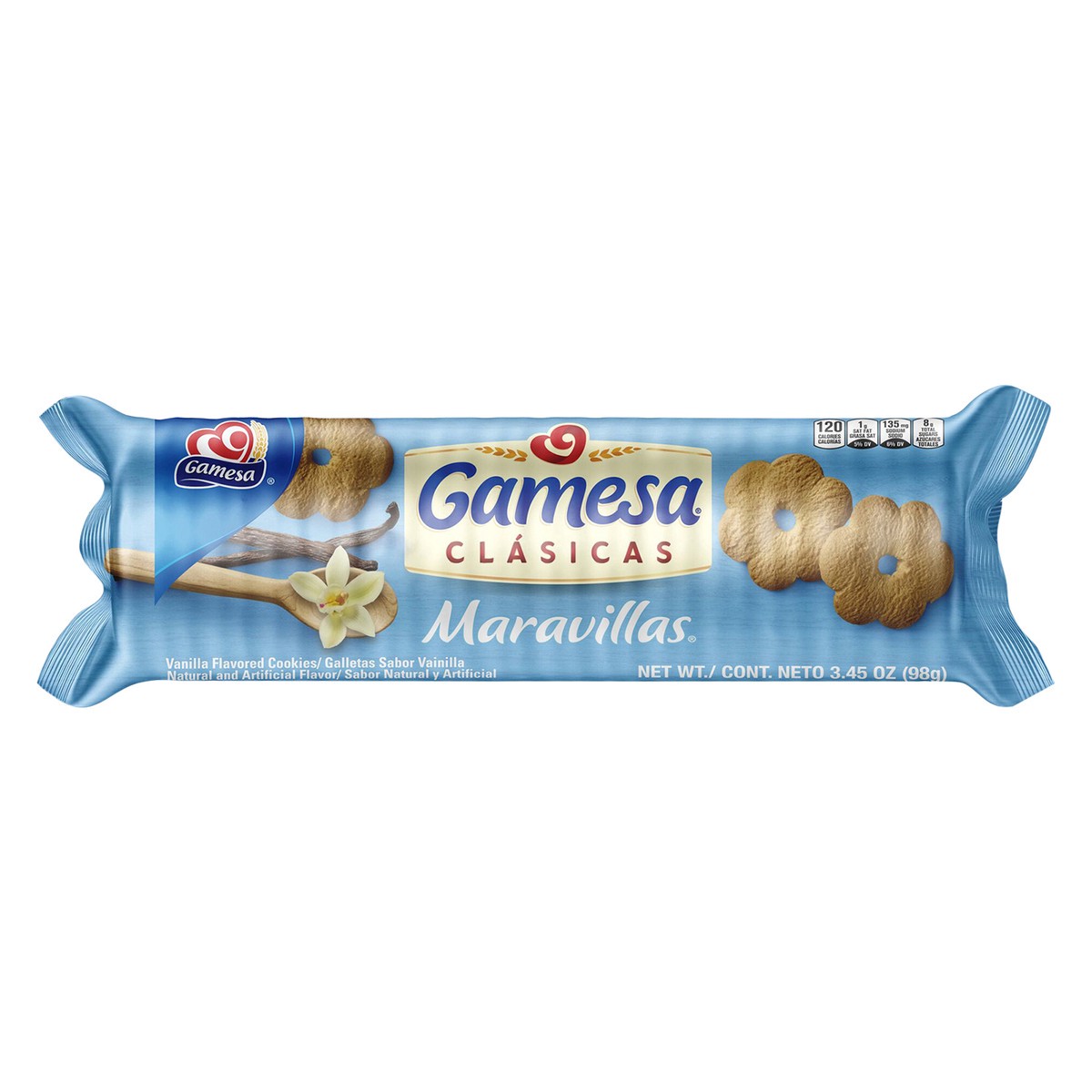 slide 1 of 6, Gamesa Maravillas Cookies Vanilla Natural And Artificial Flavor - 3.45 oz, 3.45 oz