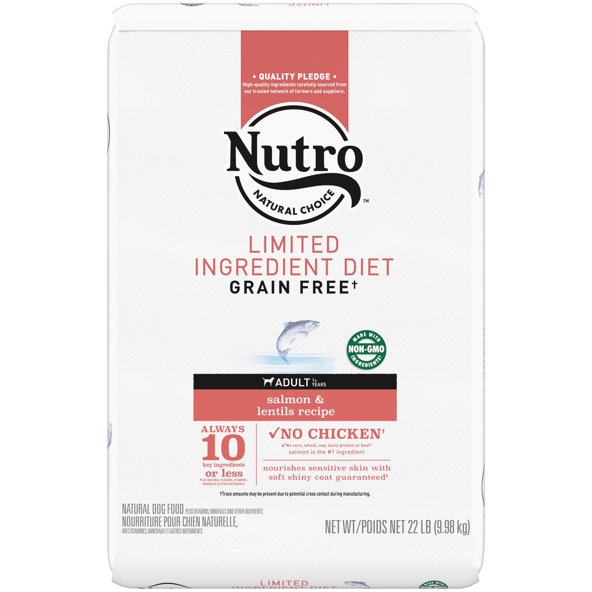 slide 1 of 16, Nutro Limited Ingredient Diet Dry Dog Food, Salmon & Lentils Recipe, 22 lbs., 22.02 lb