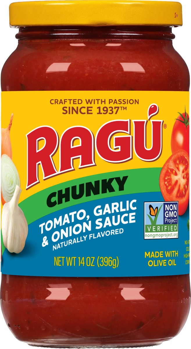 slide 4 of 13, Ragu Chunky Tomato, Garlic & Onion Sauce 14 oz, 14 oz