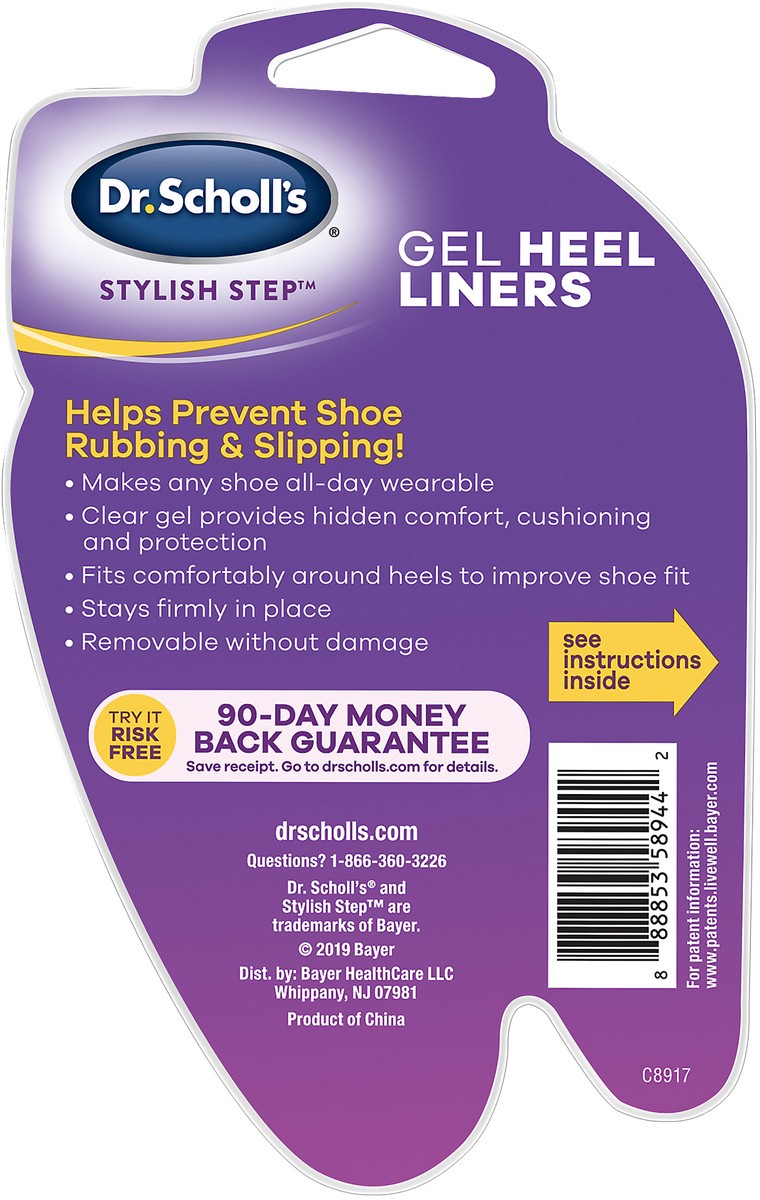 slide 3 of 4, Dr. Scholl's Gel Heel Liners 1 ea, 1 ct