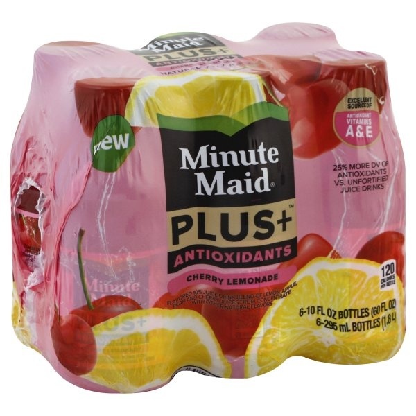 slide 1 of 1, Minute Maid Cherry Lemonade Plus Antioxidants Drink, 6 ct; 10 fl oz