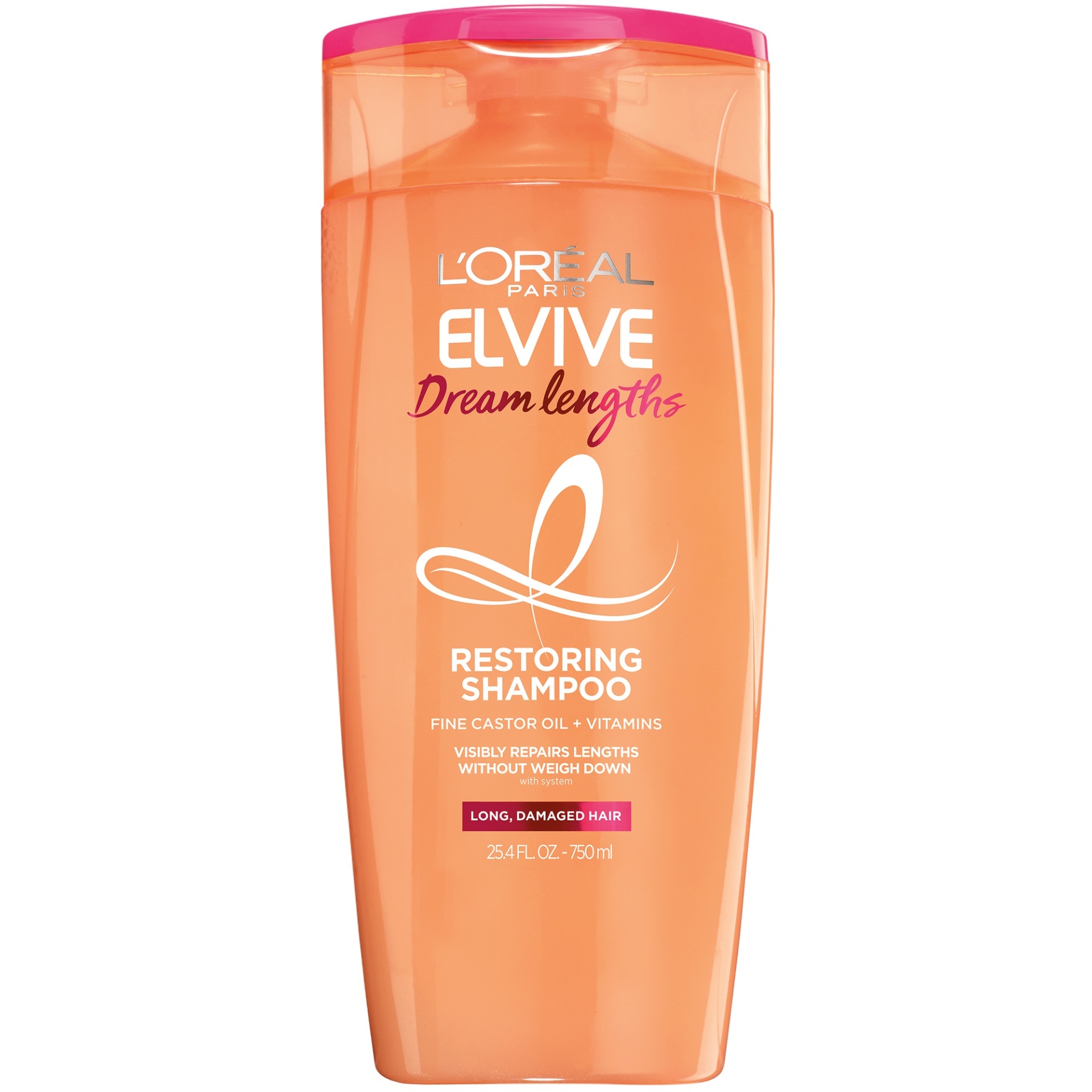 slide 1 of 1, L'Oréal Elvive Dream Lengths Restoring Shampoo for Long, Damaged Hair, 25.4 fl oz