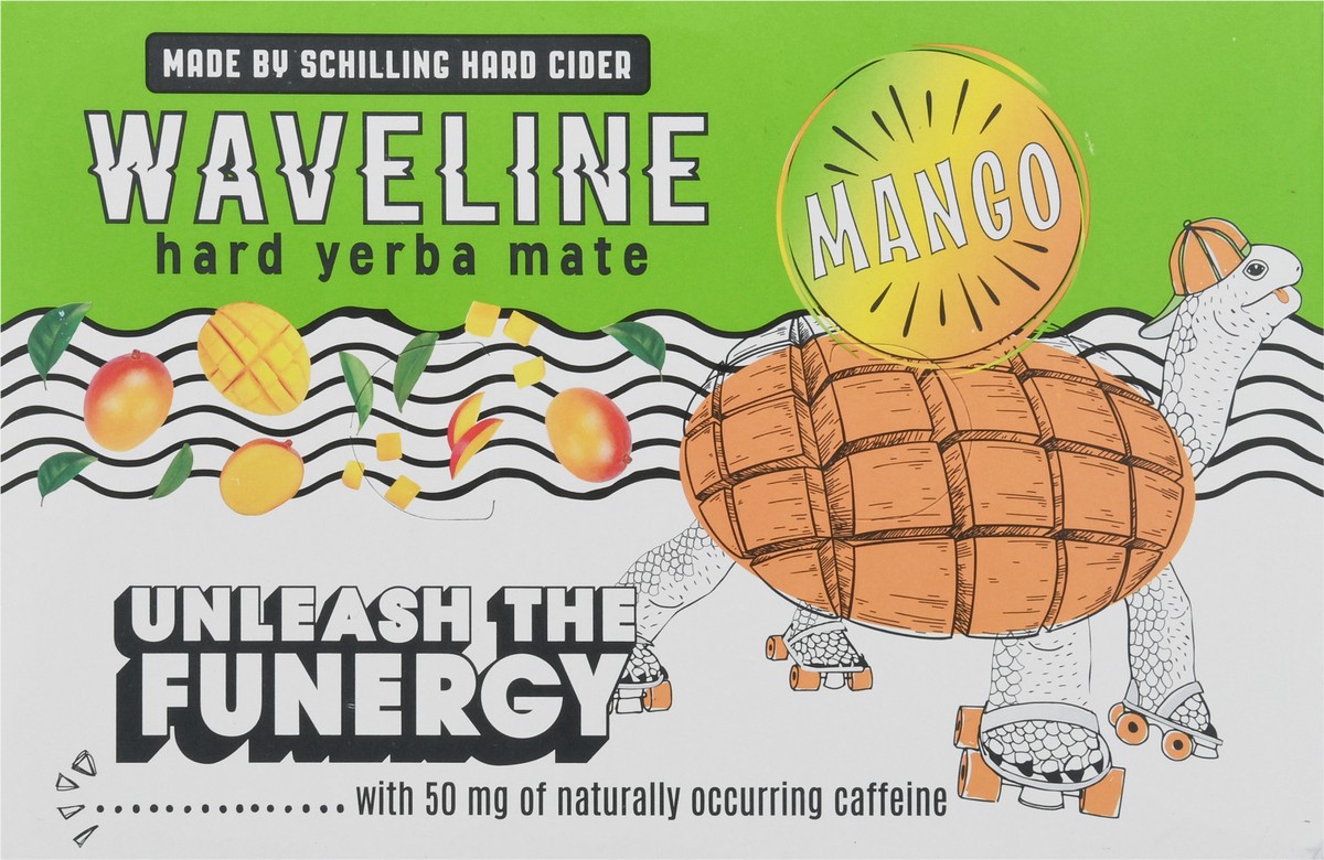 slide 12 of 14, Waveline Mango Hard Yerba Mate 6 - 12 fl oz Cans, 6 ct