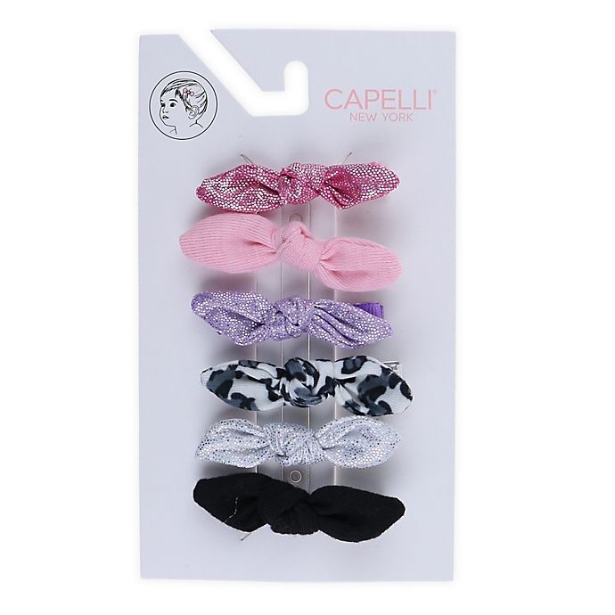 slide 3 of 3, Capelli New York Knot Bow Hair Clips, 6 ct