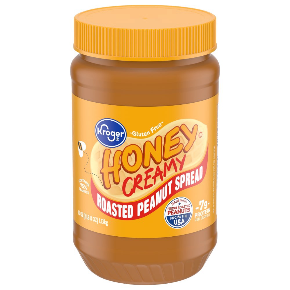 slide 1 of 4, Creamy Honey Peanut Butter, 40 oz