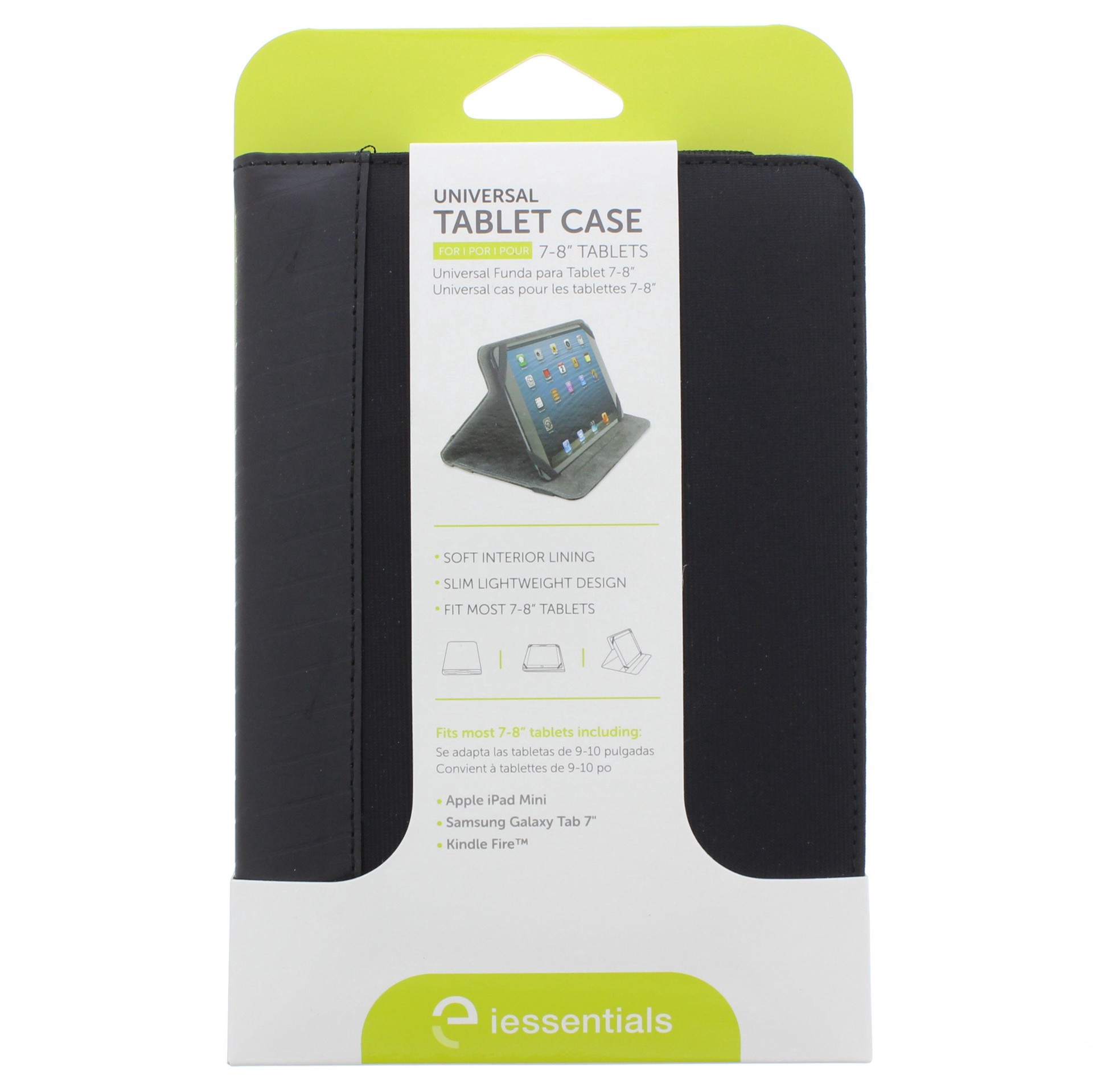 slide 1 of 1, iEssentials Universal Black 7 to 8 inch Folio Tablet Case, 1 ct