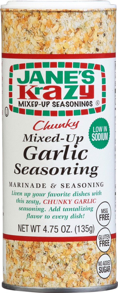 slide 9 of 12, Jane's Krazy Mixed-Up Seasonings Mixed-Up Chunky Garlic Seasoning/Marinade/Rub 4.75 oz, 4.75 oz