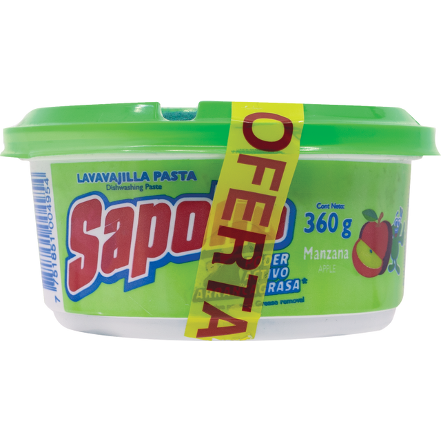 slide 1 of 1, SAPOLIO Dishwashing Apple Paste & Spgs, 12 oz