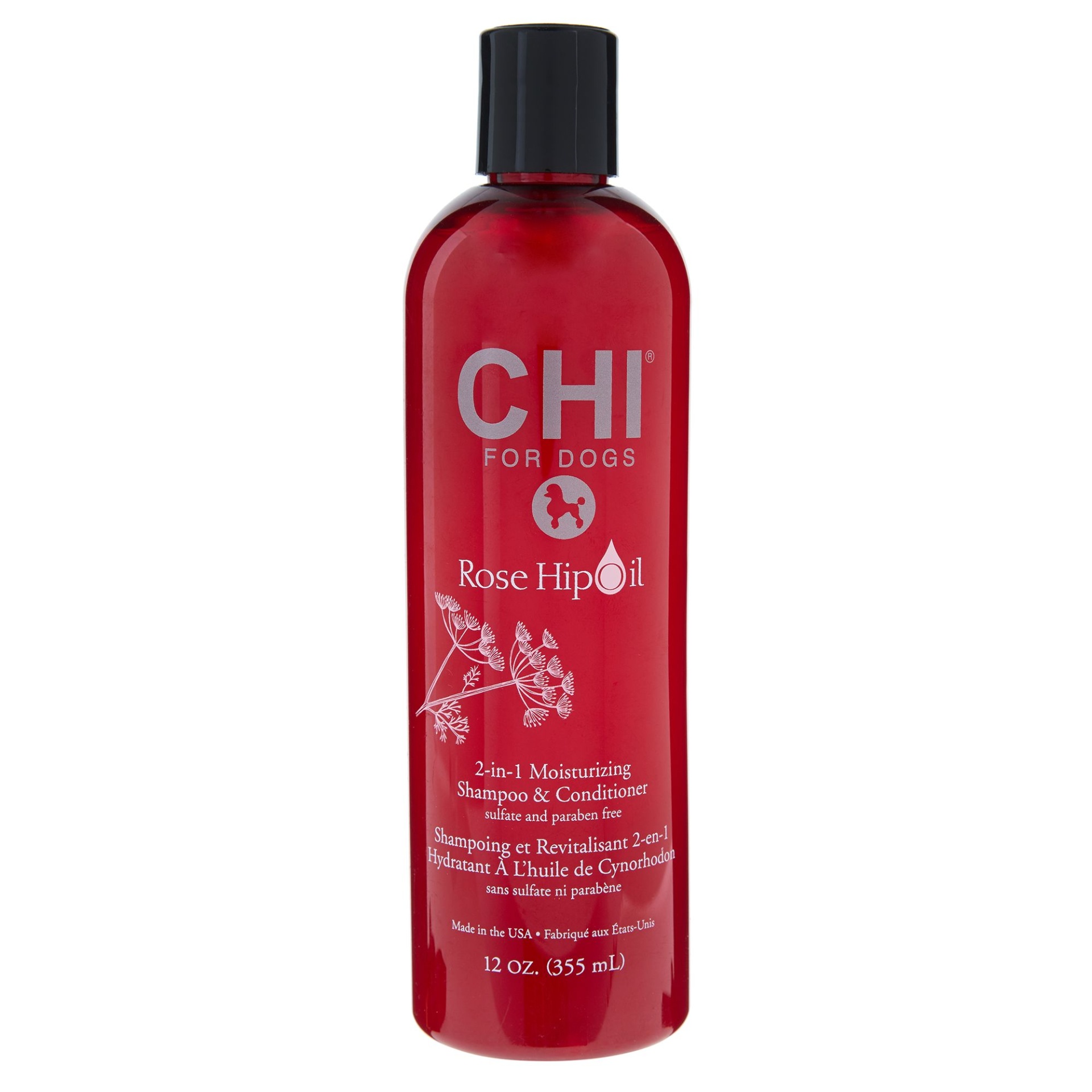 slide 1 of 1, CHI for Dogs Rose Hip Oil 2-in-1 Moisturizing Shampoo & Conditioner, 12 oz