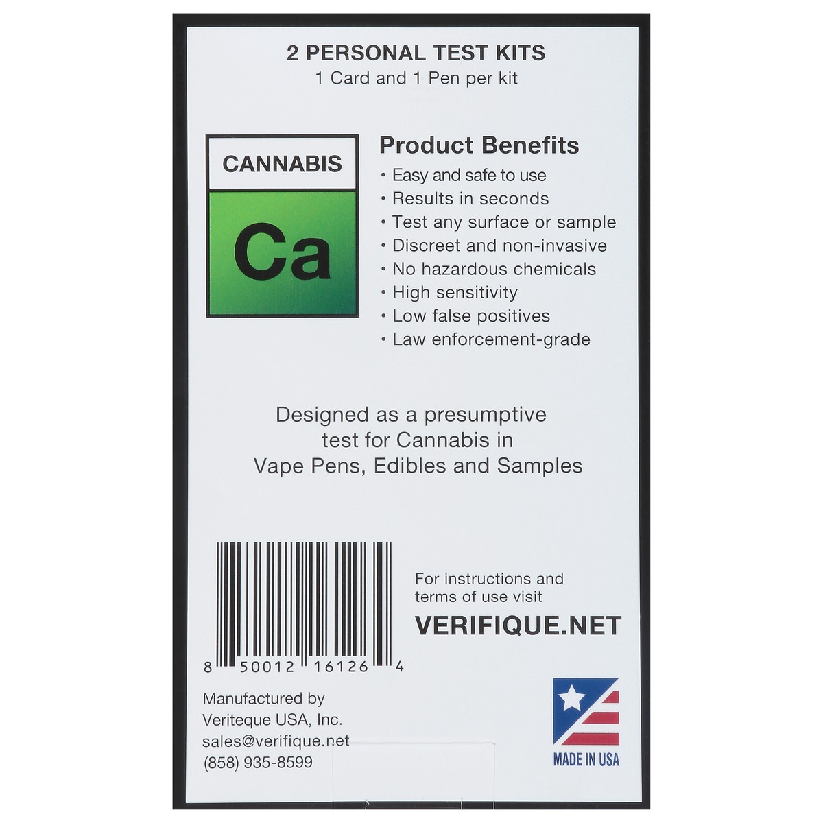 slide 11 of 12, Verifique Cannabis Personal Test Kits 2 ea, 2 ct