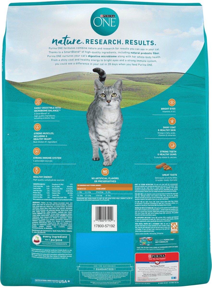 slide 4 of 8, ONE Purina ONE Natural Dry Cat Food, Tender Selects Blend With Real Chicken, 16 lb