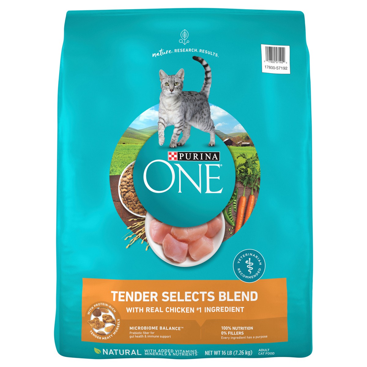slide 1 of 8, ONE Purina ONE Natural Dry Cat Food, Tender Selects Blend With Real Chicken, 16 lb
