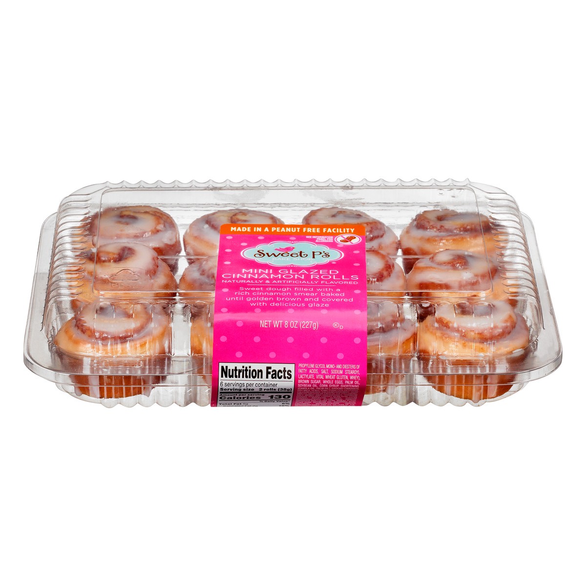 slide 1 of 10, Topco Sweet P's Bake Shop Mini Glazed Cinnamon Rolls, 8 oz