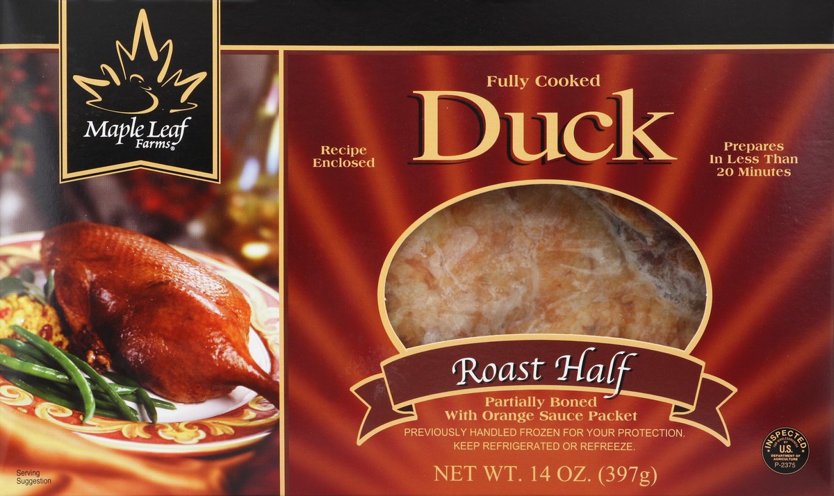 slide 3 of 4, Maple Leaf Farms Duck, Roast Half, 14 oz