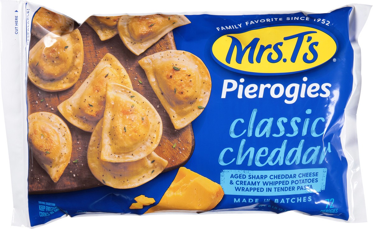 slide 1 of 11, Mrs. T's Classic Cheddar Pierogies 72 ea, 72 ct