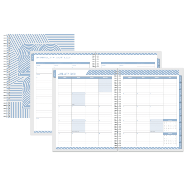 slide 1 of 1, Office Depot Brand Weekly/Monthly Planner, 5-1/2'' X 8'', Lines, January To December 2020, 1 ct