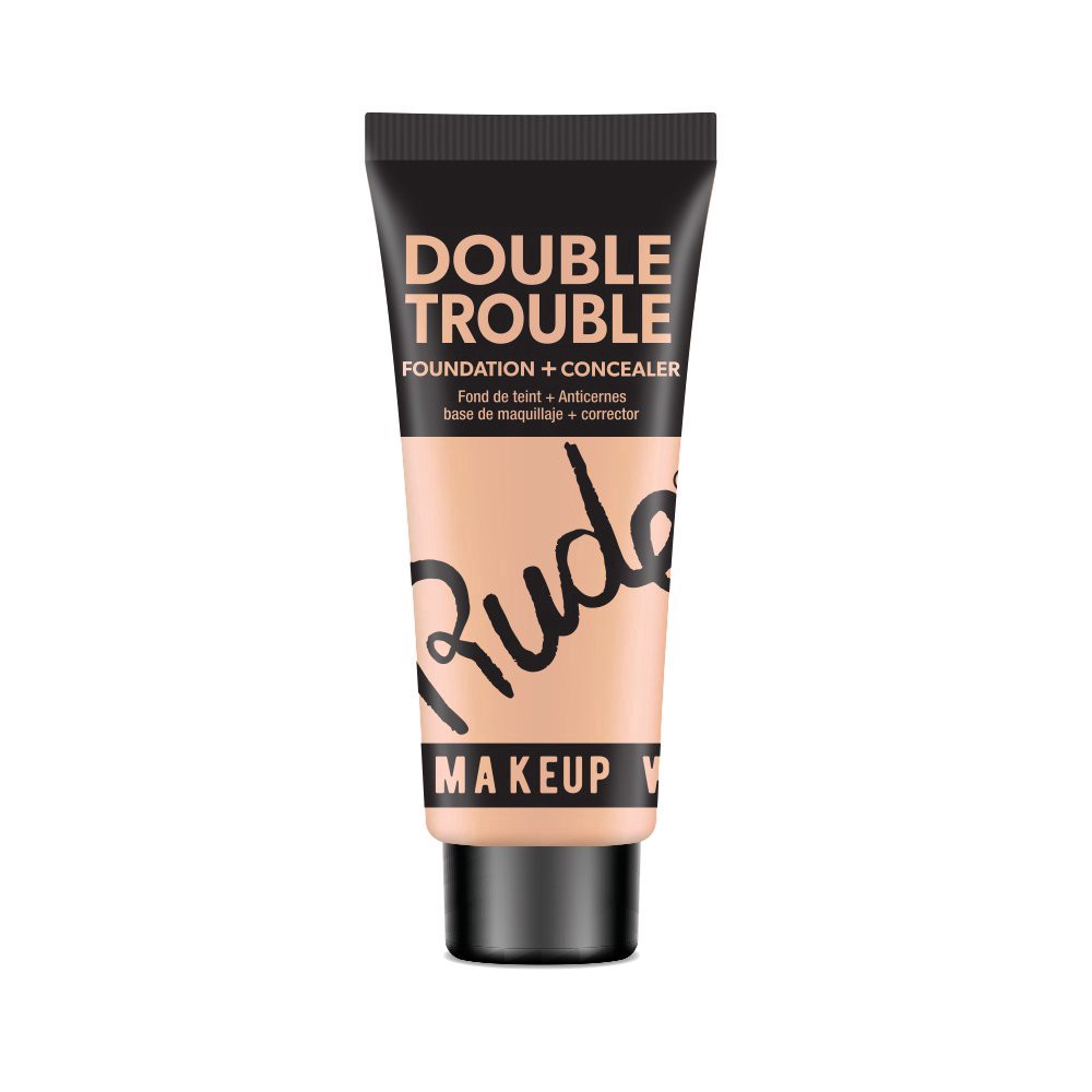 slide 1 of 1, Rude Cosmetics Double Trouble Foundation + Concealer - Fair, 1 ct