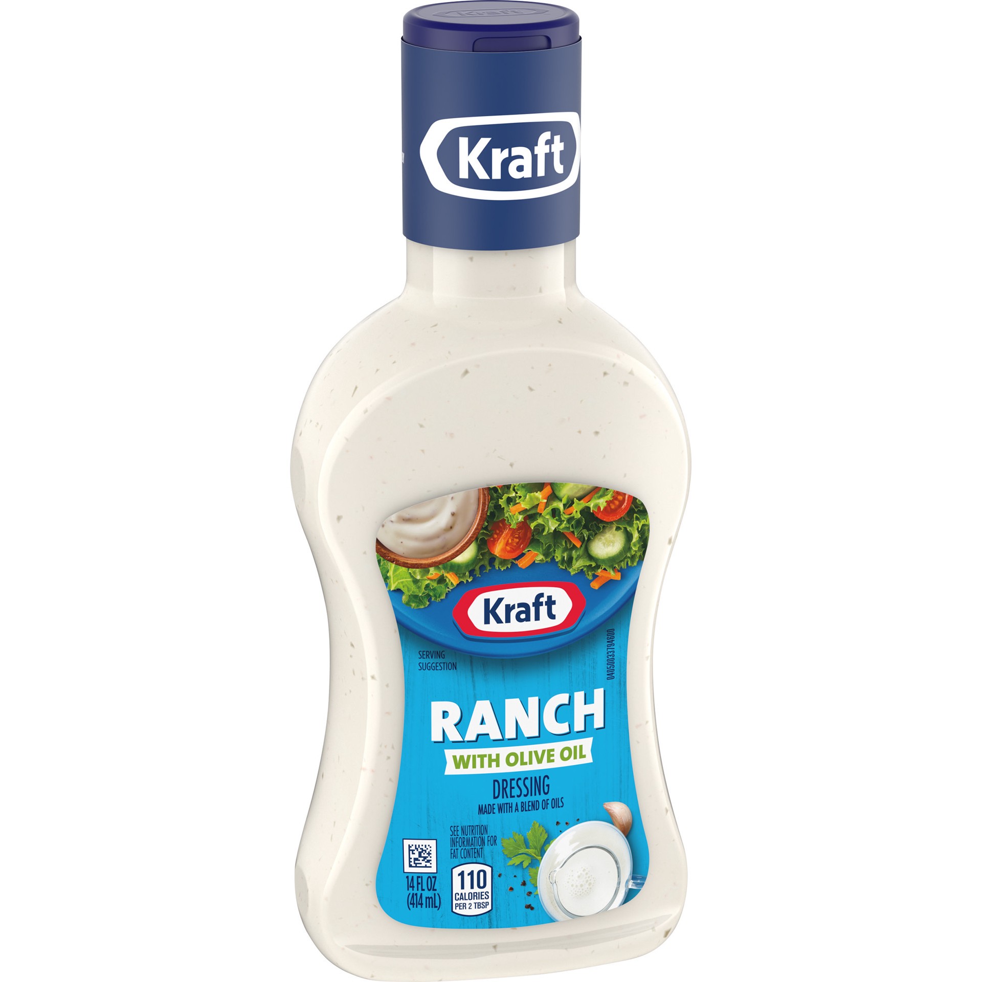 slide 3 of 5, Kraft Ranch Salad Dressing with Olive Oil Bottle, 14 fl oz