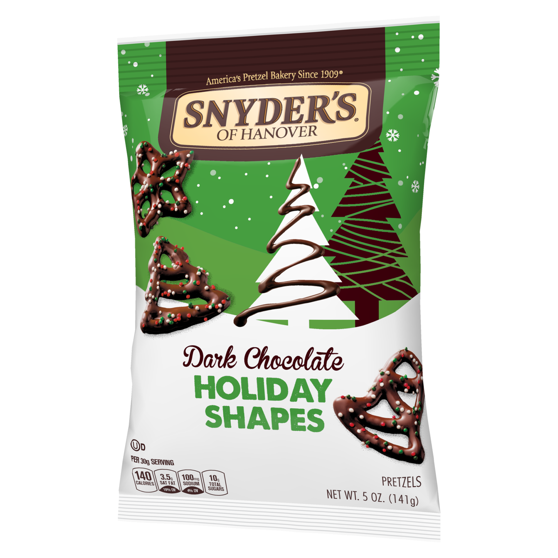 slide 5 of 5, Snyder's of Hanover Holiday Shapes Dark Chocolate Pretzels 5 oz, 5 oz