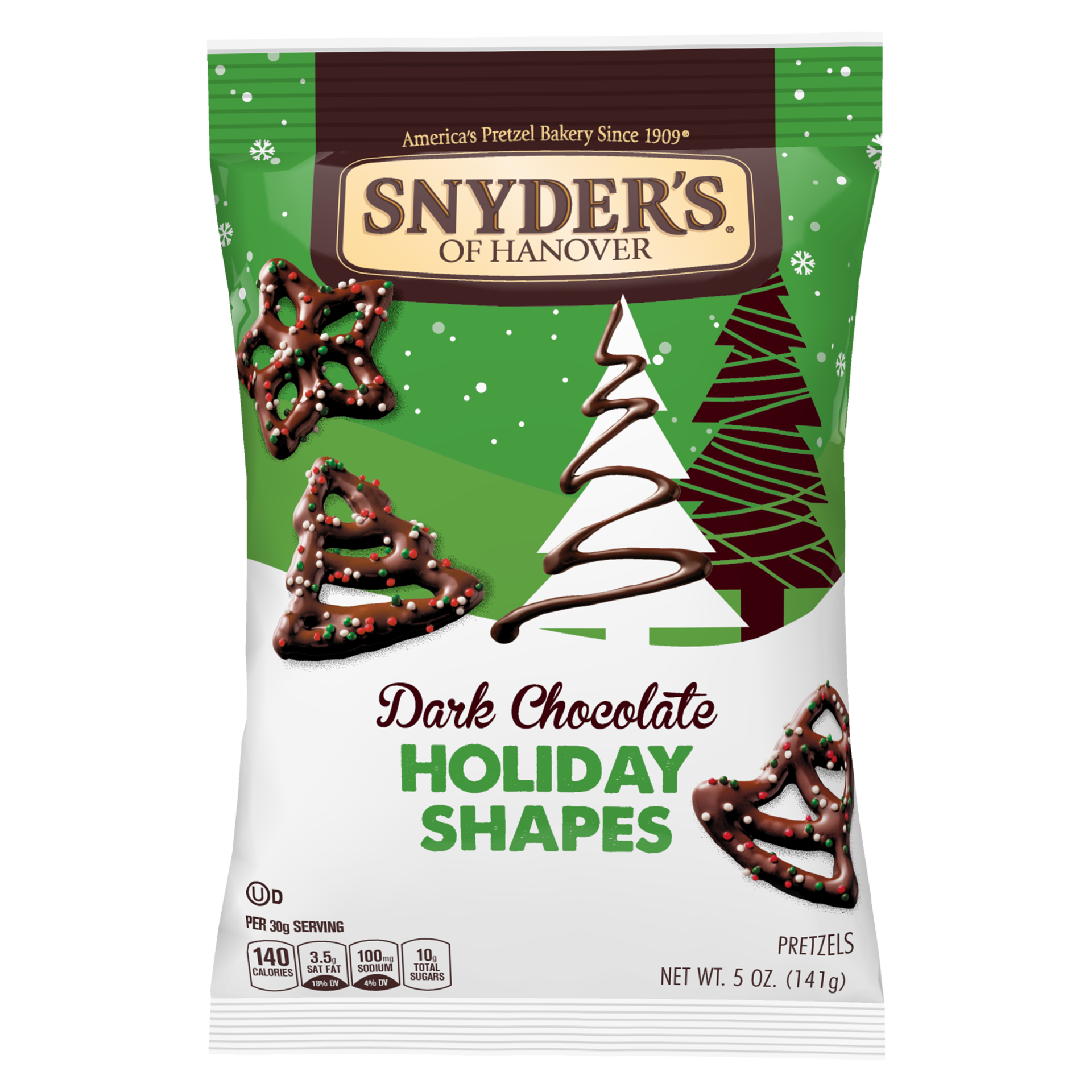 slide 3 of 5, Snyder's of Hanover Holiday Shapes Dark Chocolate Pretzels 5 oz, 5 oz