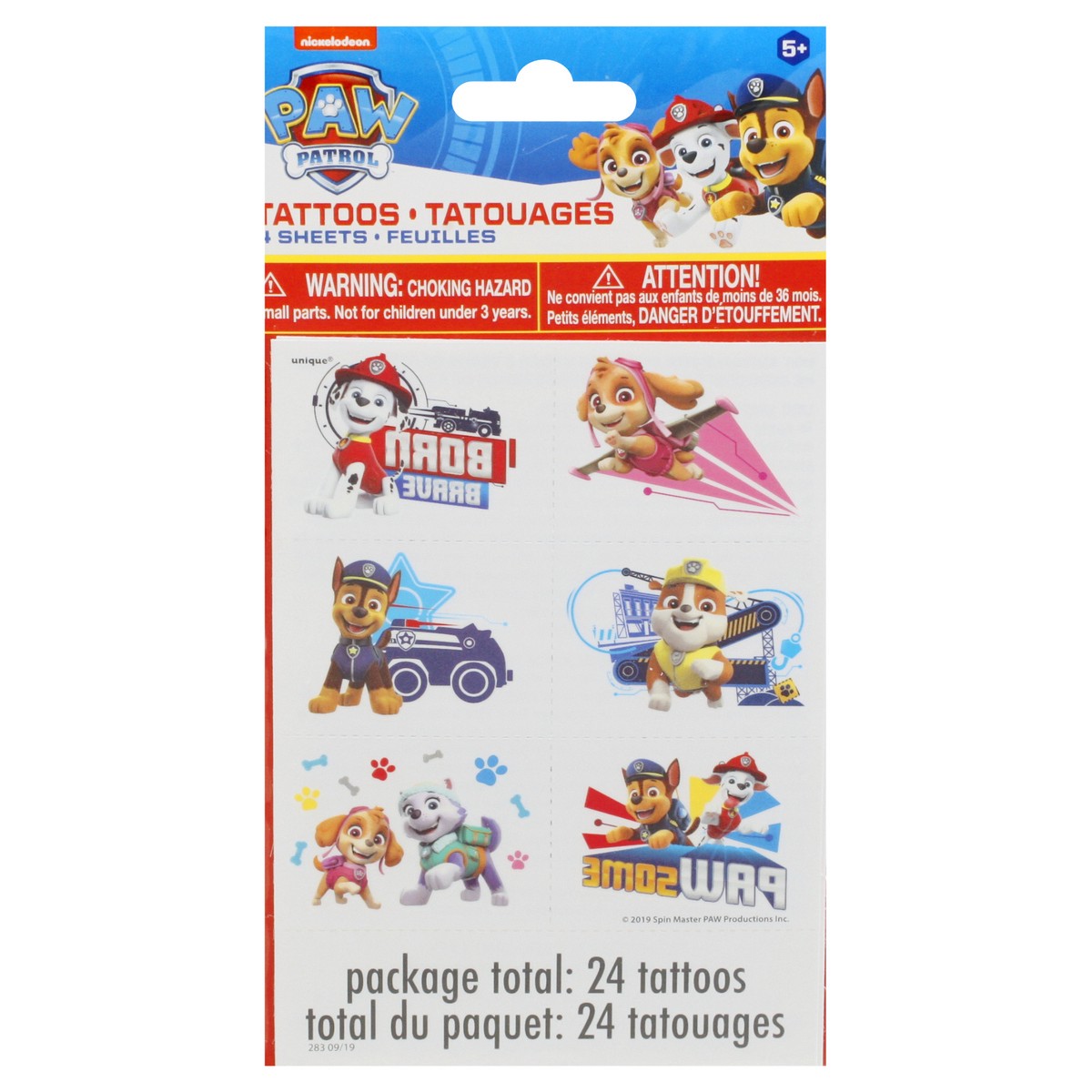 slide 4 of 4, Unique Paw Patrol Tattoos, 24 ct
