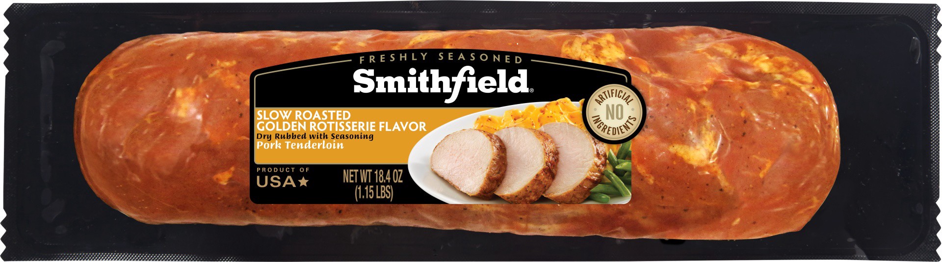 slide 1 of 11, Smithfield Golden Rotisserie Flavor Pork Tenderloin, 18.4 oz