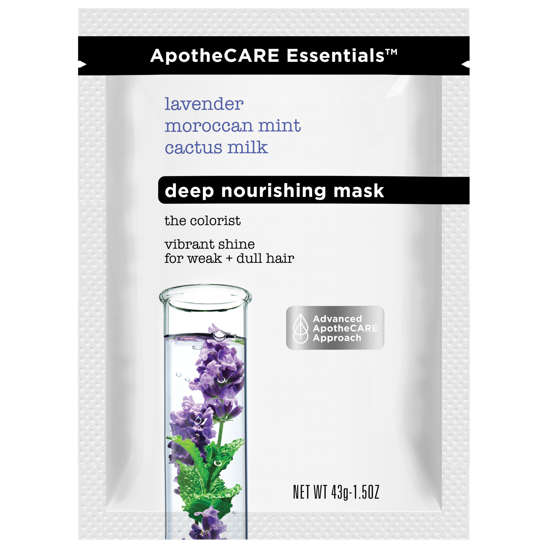 slide 4 of 4, ApotheCARE Essentials The Colorist Deep Conditioner Hair Mask Lavender, Moroccan Mint, Cactus Milk, 1.15 oz, 1.5 fl oz